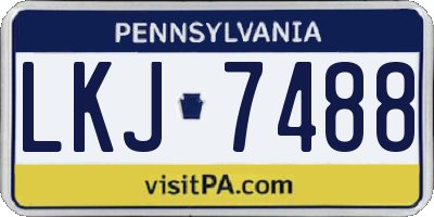 PA license plate LKJ7488