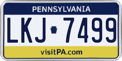 PA license plate LKJ7499