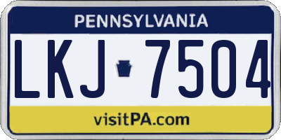 PA license plate LKJ7504