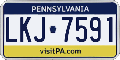 PA license plate LKJ7591