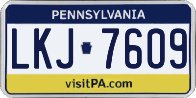 PA license plate LKJ7609