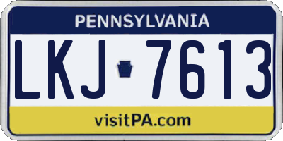 PA license plate LKJ7613
