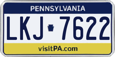 PA license plate LKJ7622