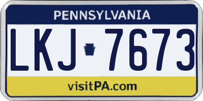 PA license plate LKJ7673