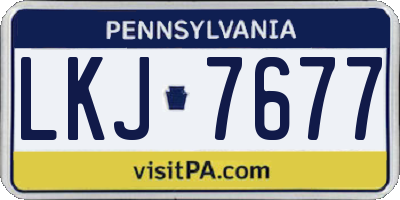 PA license plate LKJ7677