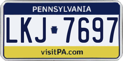 PA license plate LKJ7697