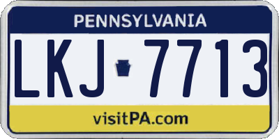 PA license plate LKJ7713