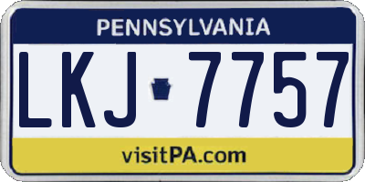 PA license plate LKJ7757