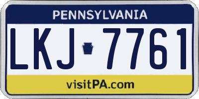 PA license plate LKJ7761