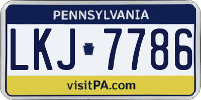 PA license plate LKJ7786