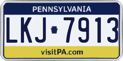 PA license plate LKJ7913