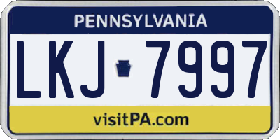 PA license plate LKJ7997