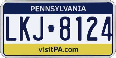 PA license plate LKJ8124