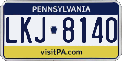 PA license plate LKJ8140
