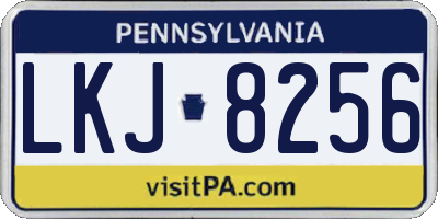 PA license plate LKJ8256