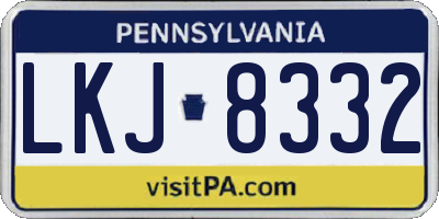 PA license plate LKJ8332