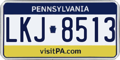 PA license plate LKJ8513
