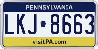 PA license plate LKJ8663