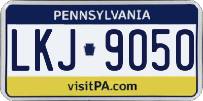 PA license plate LKJ9050