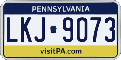 PA license plate LKJ9073