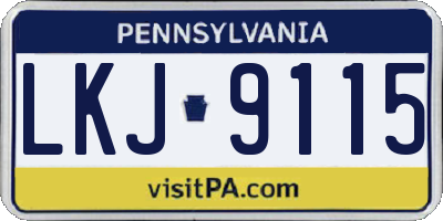 PA license plate LKJ9115
