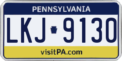 PA license plate LKJ9130