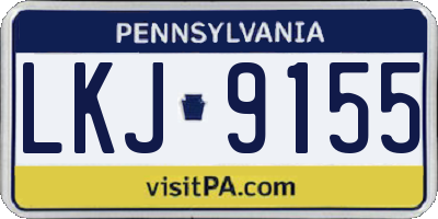 PA license plate LKJ9155