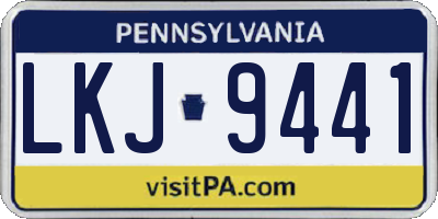 PA license plate LKJ9441