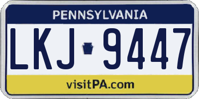 PA license plate LKJ9447