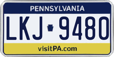 PA license plate LKJ9480