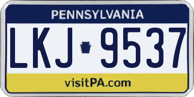 PA license plate LKJ9537
