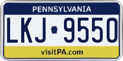 PA license plate LKJ9550