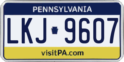 PA license plate LKJ9607