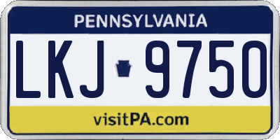 PA license plate LKJ9750
