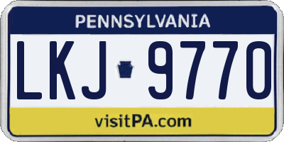 PA license plate LKJ9770