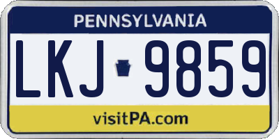 PA license plate LKJ9859