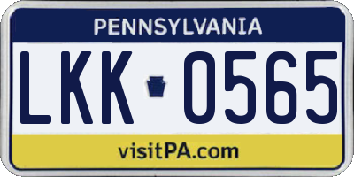 PA license plate LKK0565