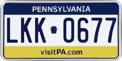 PA license plate LKK0677