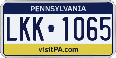 PA license plate LKK1065