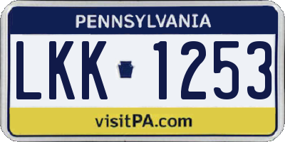 PA license plate LKK1253