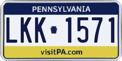 PA license plate LKK1571