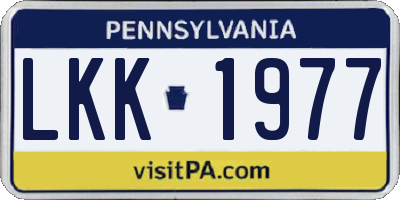 PA license plate LKK1977