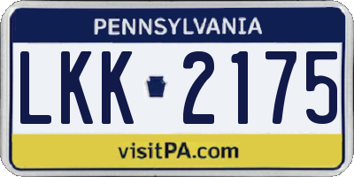 PA license plate LKK2175