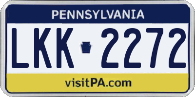 PA license plate LKK2272