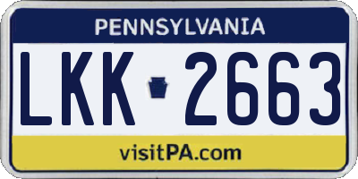 PA license plate LKK2663