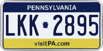 PA license plate LKK2895