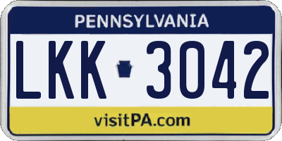 PA license plate LKK3042