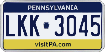 PA license plate LKK3045
