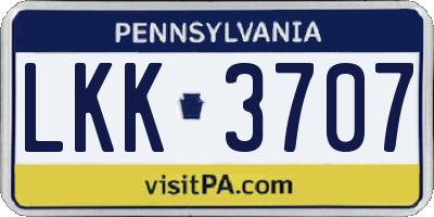 PA license plate LKK3707