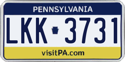 PA license plate LKK3731